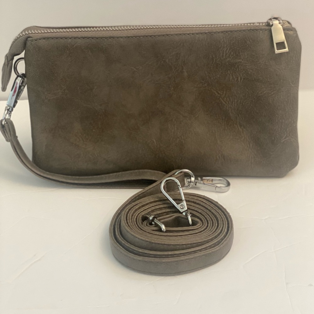 Convertible Faux Leather Crossbody Clutch Wallet – 3 Ways to Wear